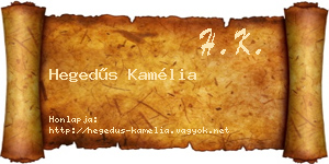 Hegedűs Kamélia névjegykártya