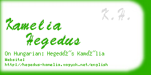 kamelia hegedus business card